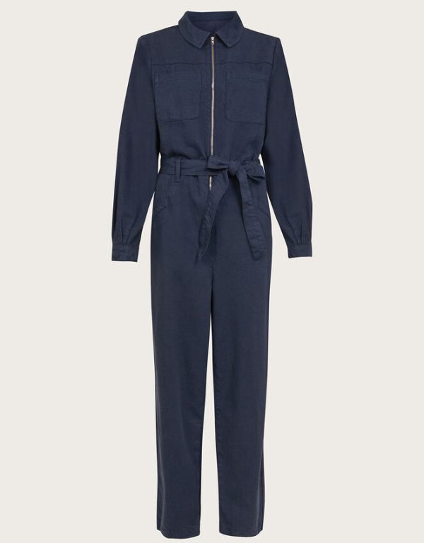 Monsoon Ally Zip-Up Jumpsuit Blue - Image 5