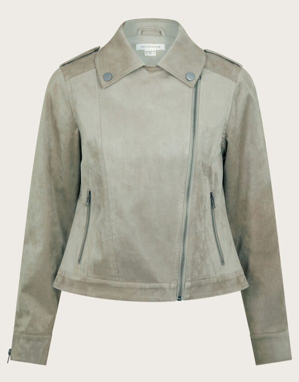 Monsoon Birdy Suedette Biker JacketMink - Image 6