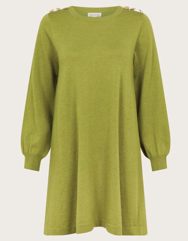 Monsoon Susie Mini Jumper Dress Green - Image 6