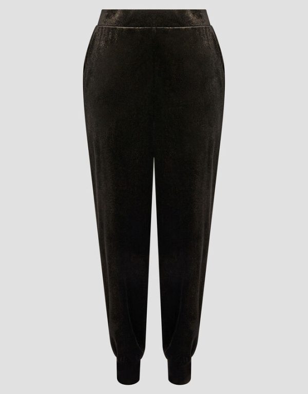 Monsoon Gigi Glitter Velvet Hareem Trousers Black - Image 5