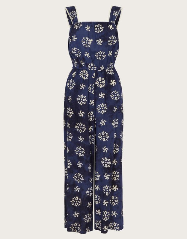 Monsoon Loreta Batik Print Jumpsuit Blue - Image 5