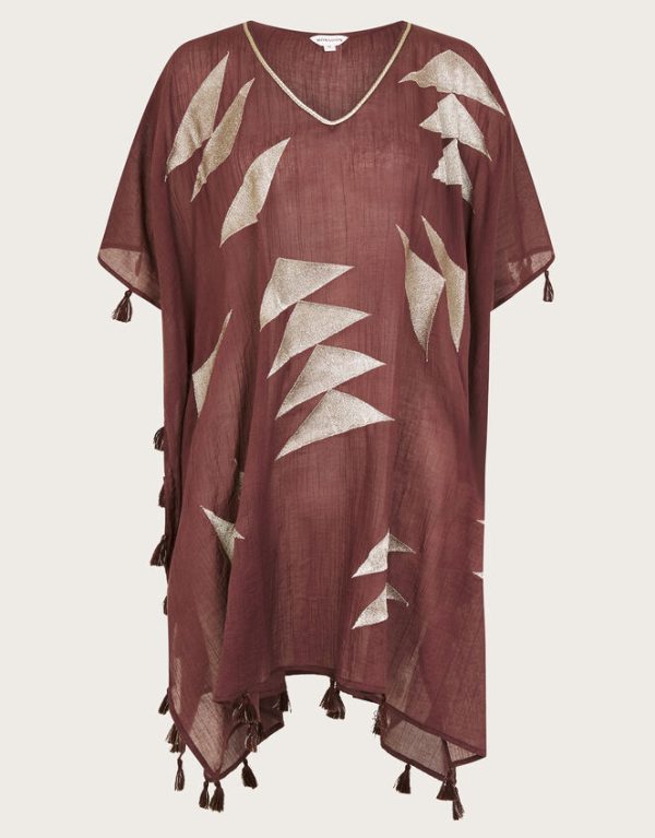 Monsoon Patti Embroidered Kaftan Brown - Image 6