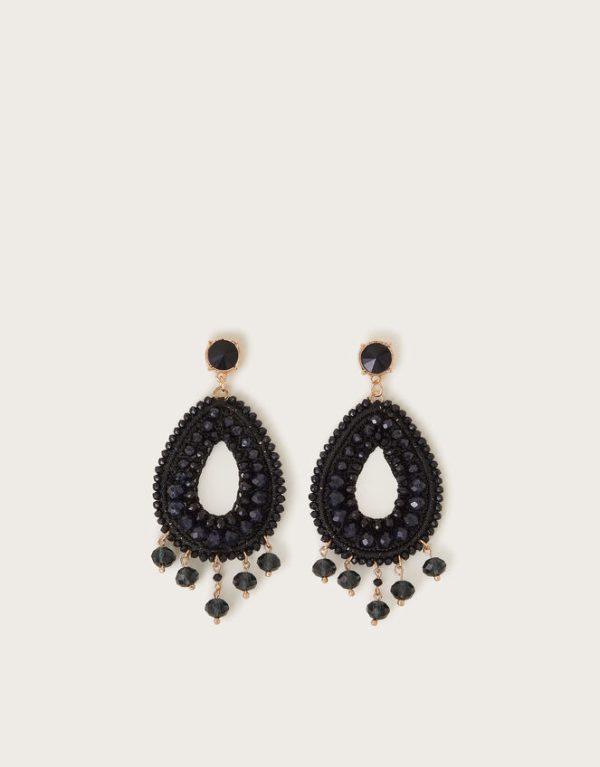 Monsoon Oval Beaded Drop Earrings