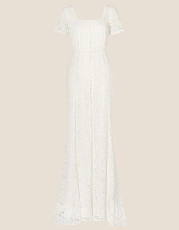 Monsoon Kim Square Neck Lace Bridal Dress Ivory - Image 5