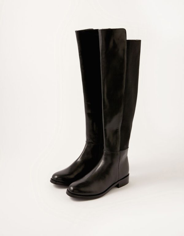 Monsoon Olivia Leather Riding Boots Black - Image 2