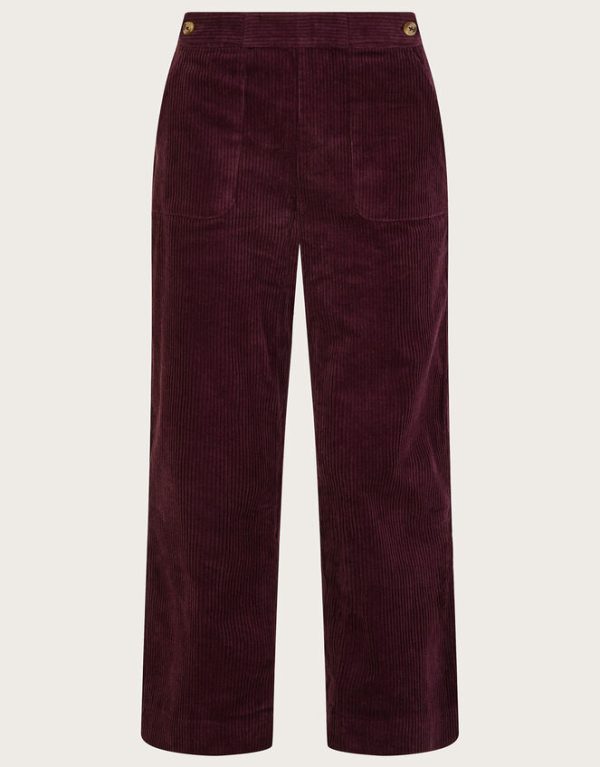 Monsoon Harper Corduroy Crop Trousers Purple - Image 5