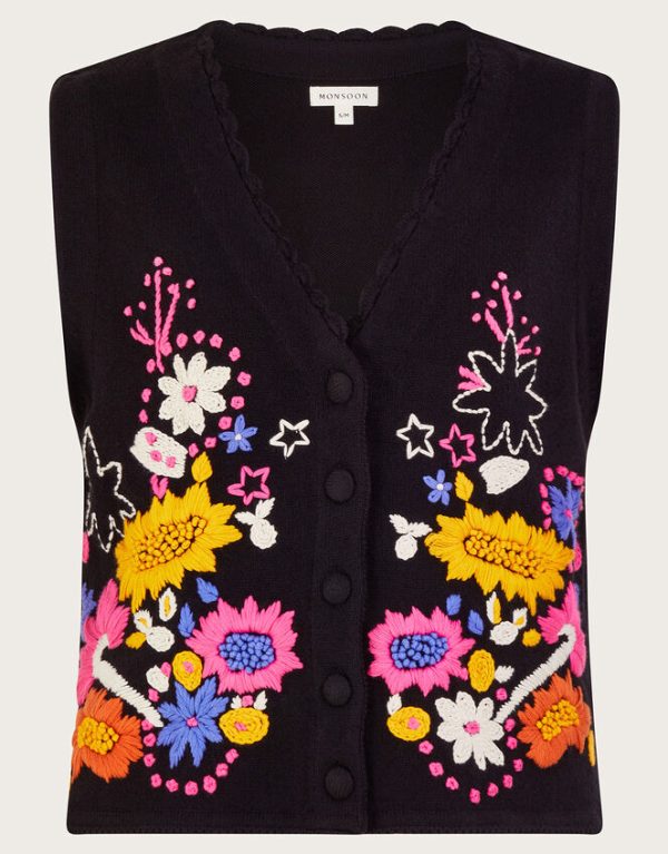 Monsoon Embellished Waistcoat Black - Image 5