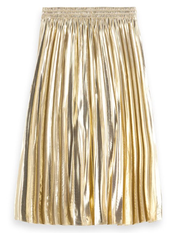 Monsoon Scotch and Soda Pleated Midi Skirt Gold - Image 5