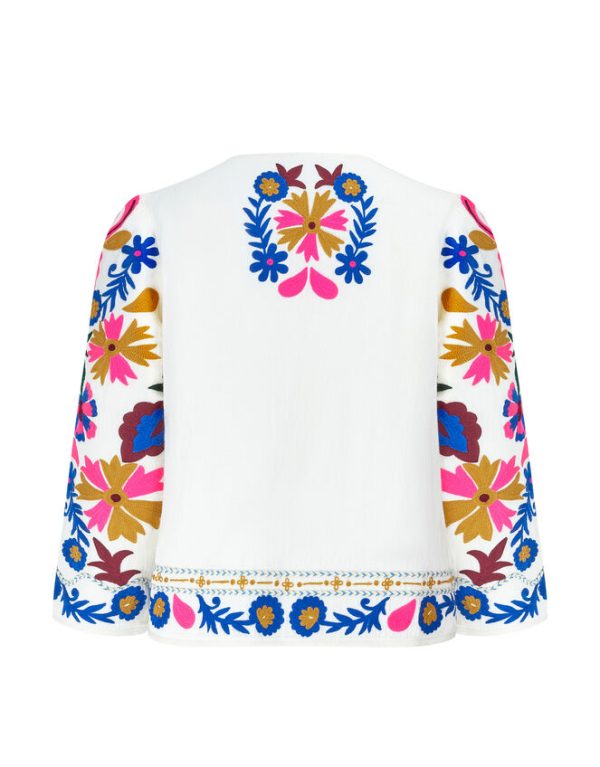 Monsoon East Embroidered Tie Jacket Multi - Image 5