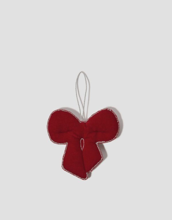 Monsoon Embellished Bow Christmas Tree Decoration Red - Image 2