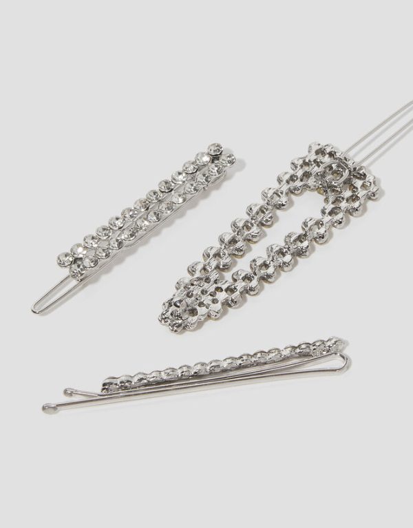 Monsoon 3-Pack Mix Diamante Hair Slides - Image 3