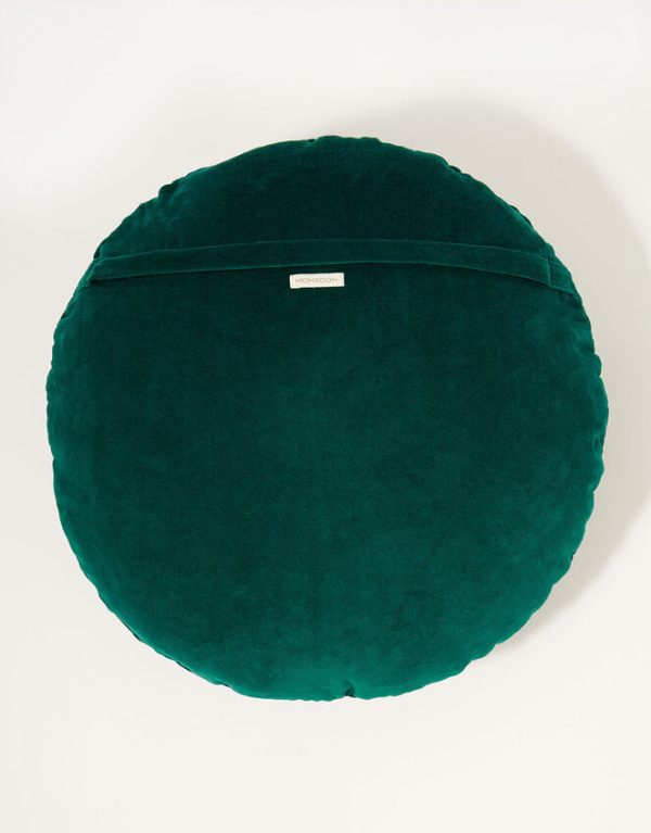 Monsoon Round Velvet Cushion - Image 3