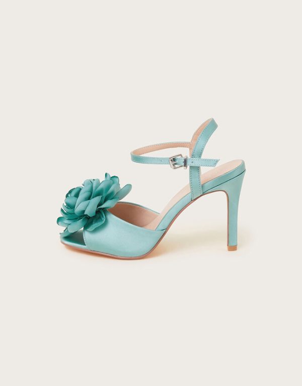 Monsoon Corsage Satin StilettosBlue - Image 2