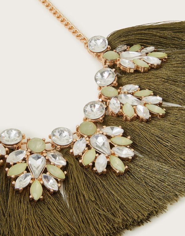 Monsoon Beaded Fringe Necklace - Image 3