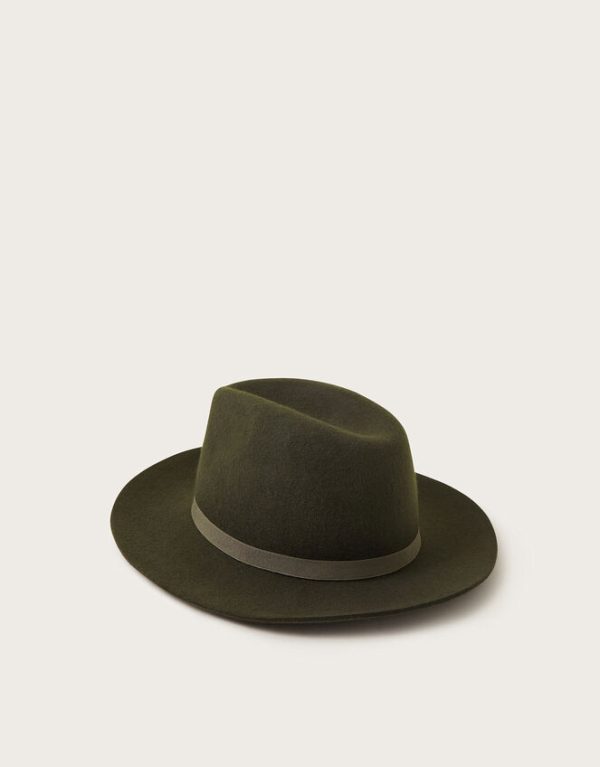 Monsoon Wool Fedora Hat Green - Image 2