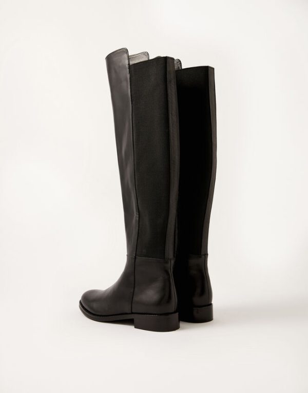 Monsoon Olivia Leather Riding Boots Black - Image 4