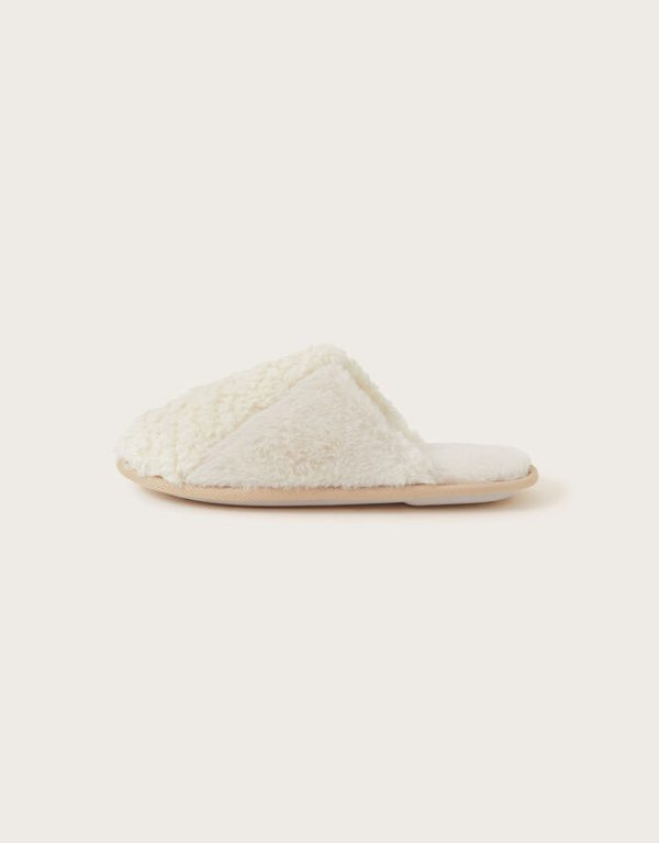 Monsoon Boucle Mule Slippers Cream - Image 3