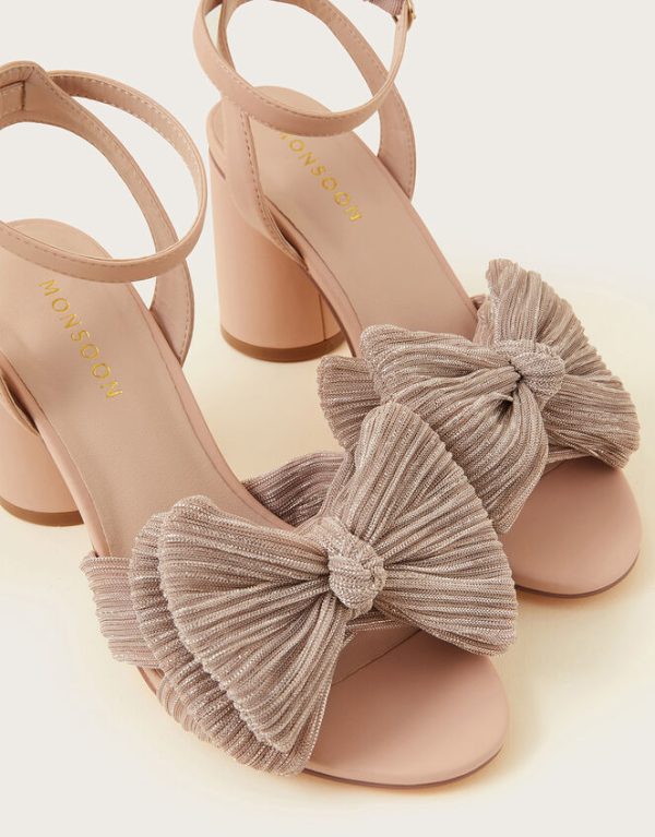 Monsoon Bow Heel Sandals Nude - Image 4