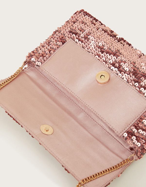 Monsoon Sofia Sequin Clutch Bag Bronze - Image 3