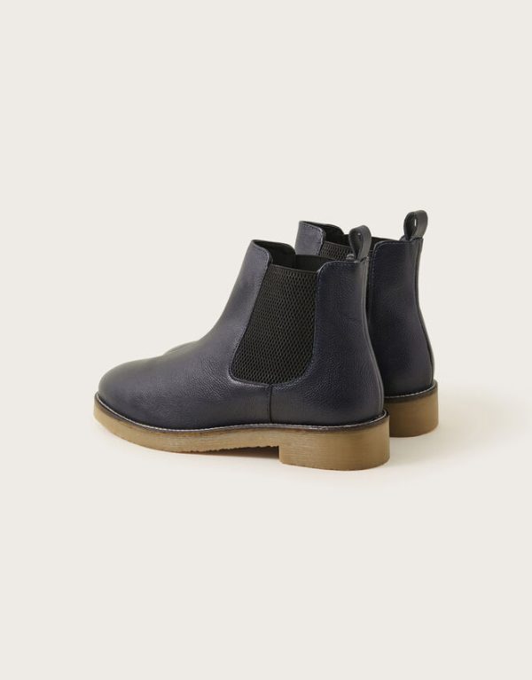 Monsoon Chiswick Leather Chelsea Boots Blue - Image 4