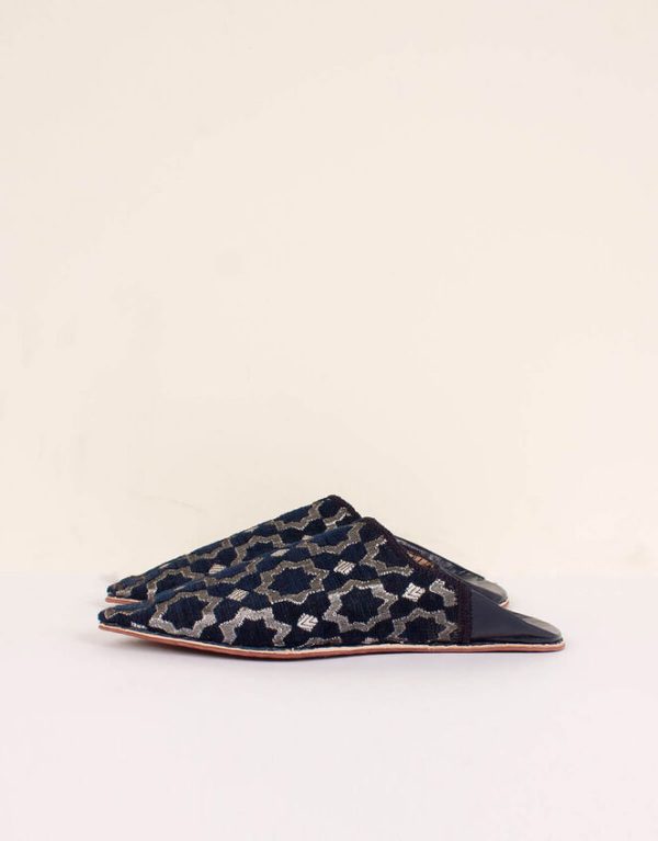 Monsoon Bohemia Design Star Brocade Slippers Black - Image 3