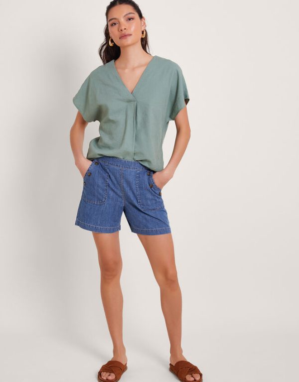 Monsoon Harper Denim Shorts Blue