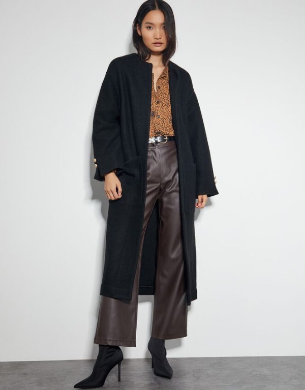 Monsoon Wendy Open Front Knit Coat Black