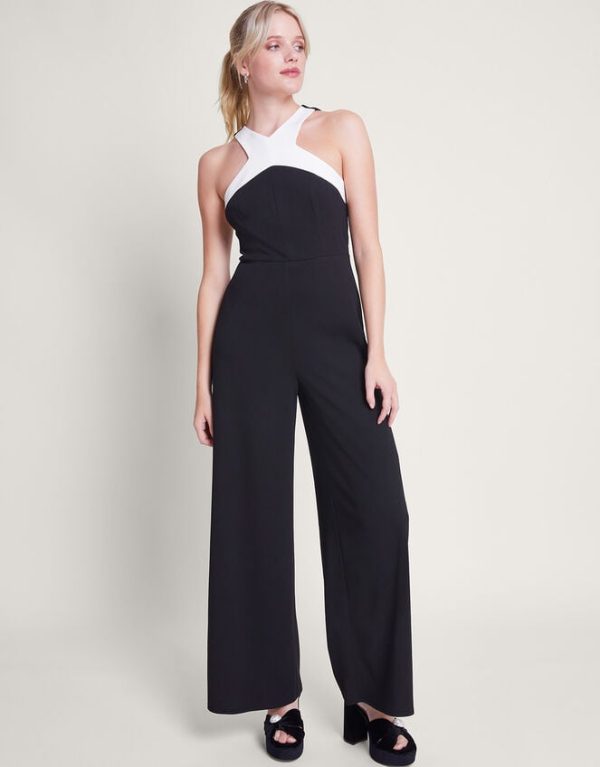 Monsoon Mandy Monochrome Jumpsuit Black - Image 2