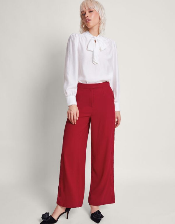 Monsoon Raya Wide Leg Trousers Red - Image 2