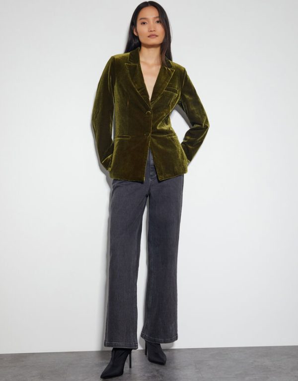 Monsoon Vicky Velvet JacketGreen - Image 2