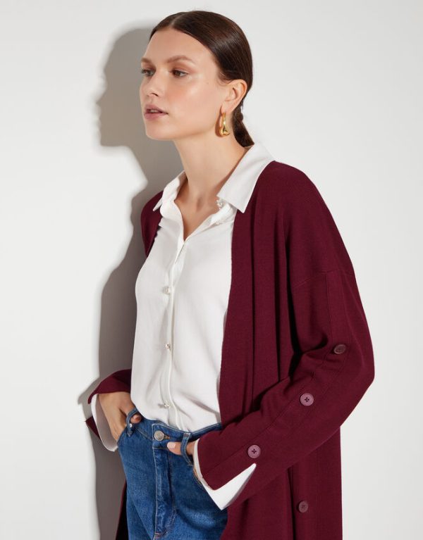 Monsoon Bo Button Detail Longline Cardigan - Image 2