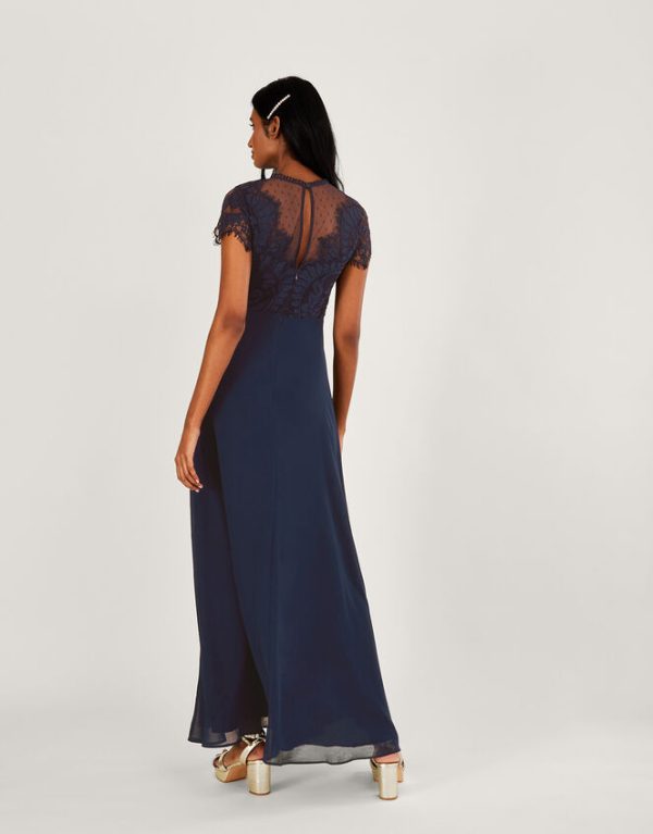 Monsoon Diana Lace Maxi Dress Blue - Image 2