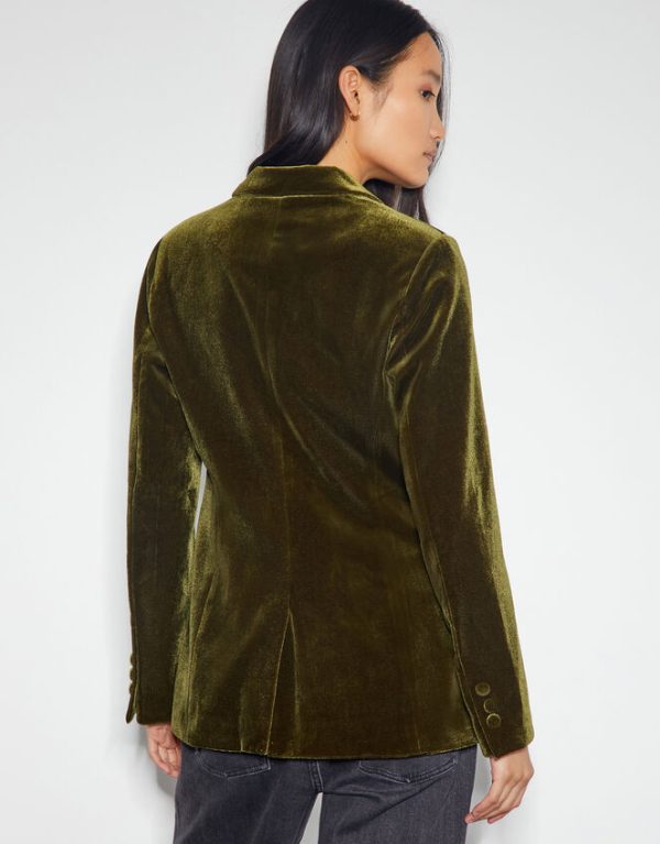 Monsoon Vicky Velvet JacketGreen - Image 3