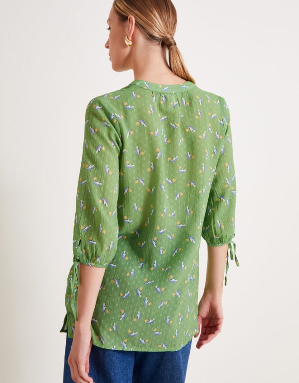 Monsoon Camille Leaf Blouse Green - Image 3