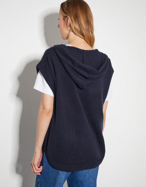 Monsoon Hooded V-Neck Sweater Vest Blue - Image 3