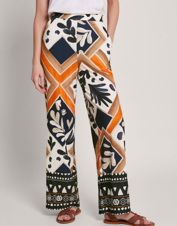 Monsoon Cadenza Print Jersey Trousers Black - Image 2