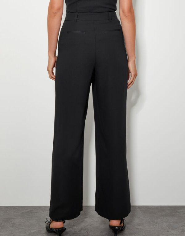 Monsoon Ava Tuxedo Wide Leg Trousers Black - Image 3