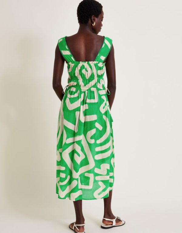 Monsoon Demi Abstract Print Sundress Green - Image 3