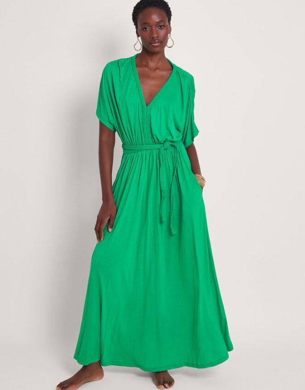 Monsoon Everly Jersey Dress Green - Image 2