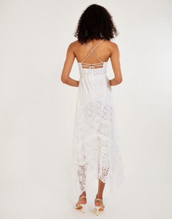 Monsoon Carla Lace Hanky Hem Bridal Maxi Dress Ivory - Image 3