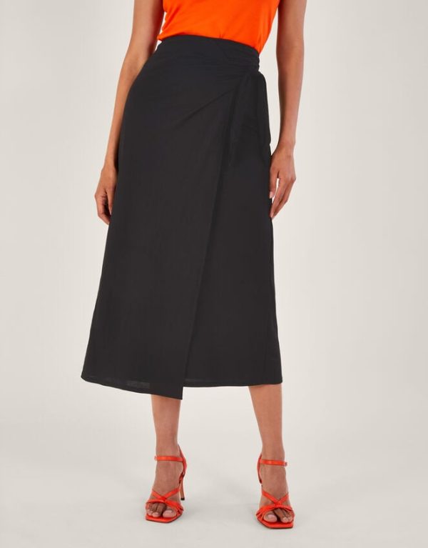 Monsoon Winnie Wrap Midi Skirt Black - Image 2