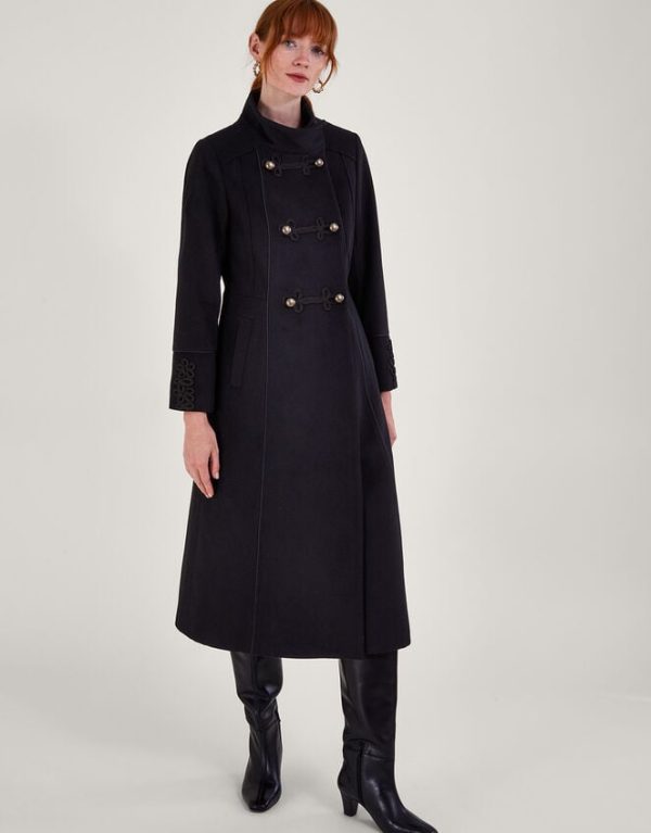 Monsoon Mya Military Coat Black - Image 2