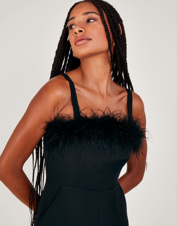 Monsoon Eva Feather Jumpsuit Black - Image 3