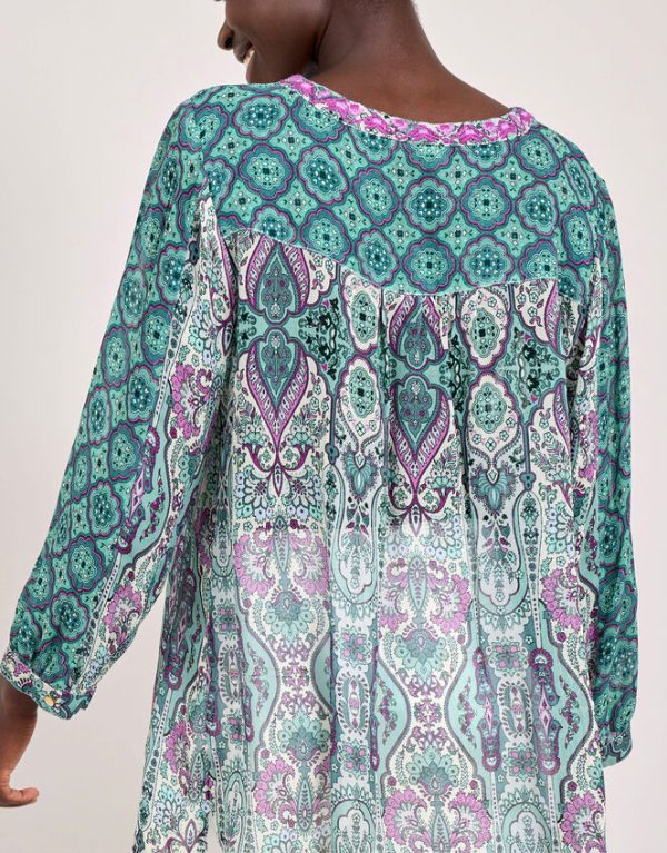 Monsoon East Paisley Print Blouse Green - Image 4