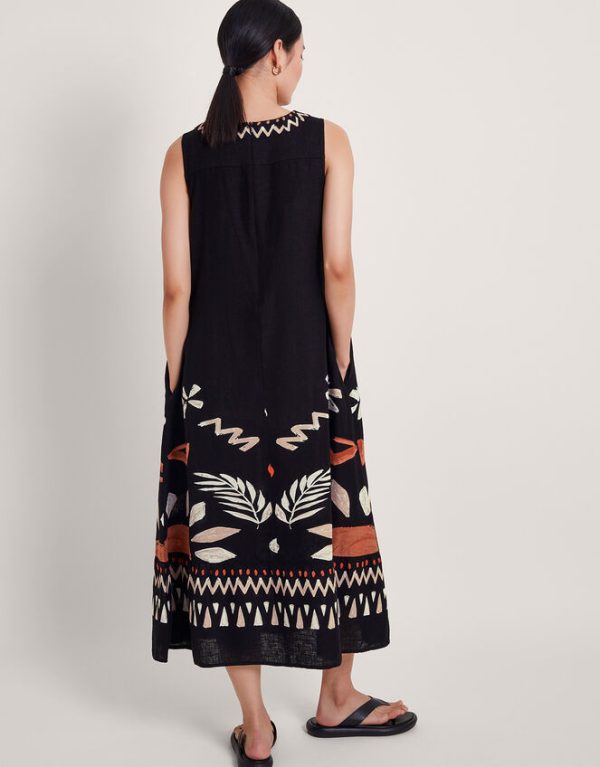 Monsoon Carlotta Midi Dress Black - Image 3