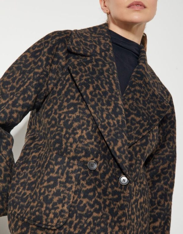 Monsoon Lily Leopard Print Jacket Black - Image 4