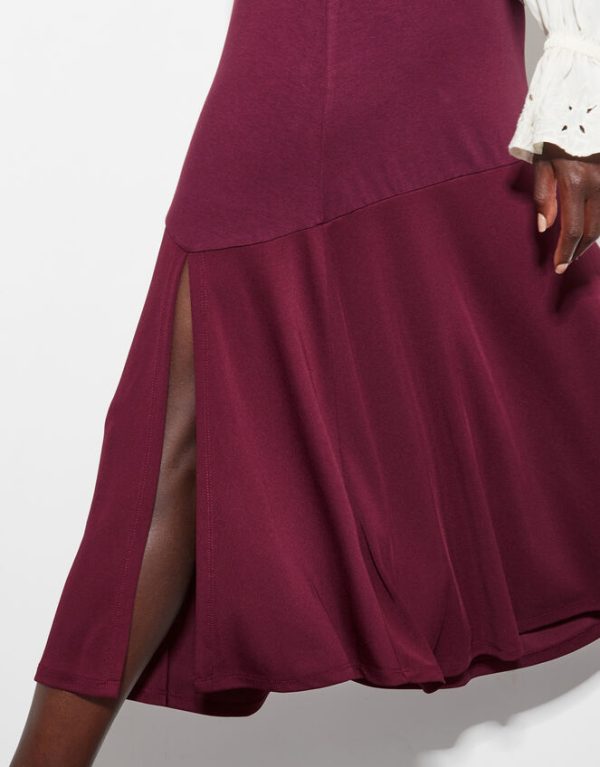 Monsoon Fifi Jersey Panel Midi Skirt Red - Image 4