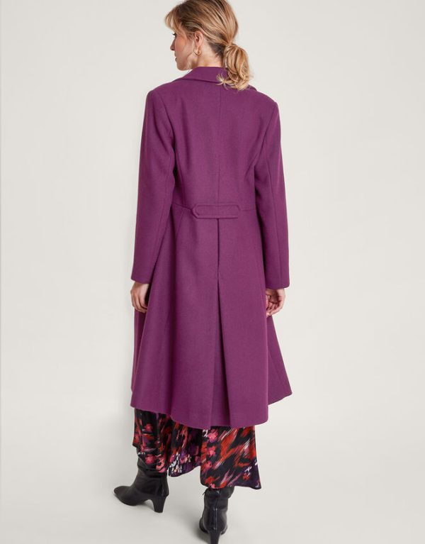 Monsoon Danielle Skirted Coat Red - Image 3