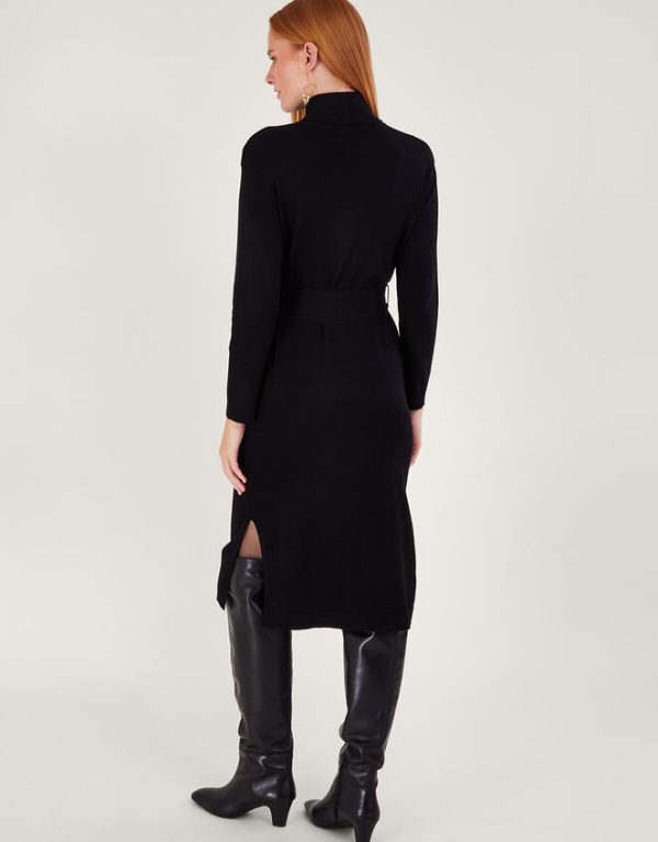 Monsoon Roll Neck Dress with LENZING™ ECOVERO™ Black - Image 3