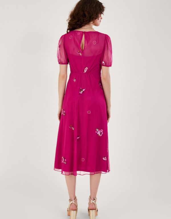 Monsoon Allie Wrap Dress Pink - Image 3